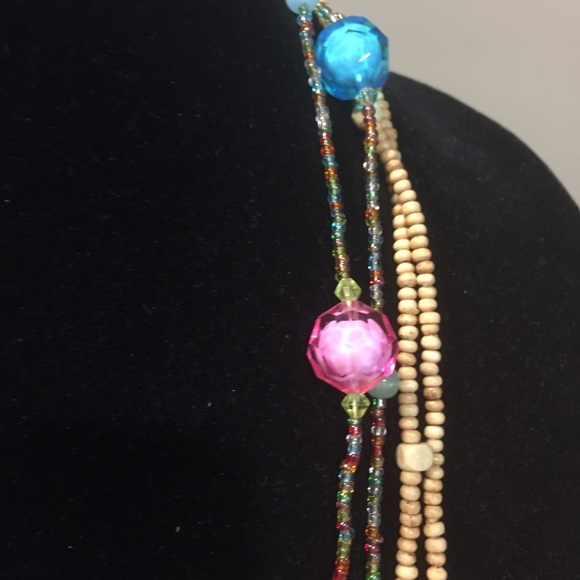 2 LOTS necklaces long tiny beaded long colorful - Picture 7 of 8